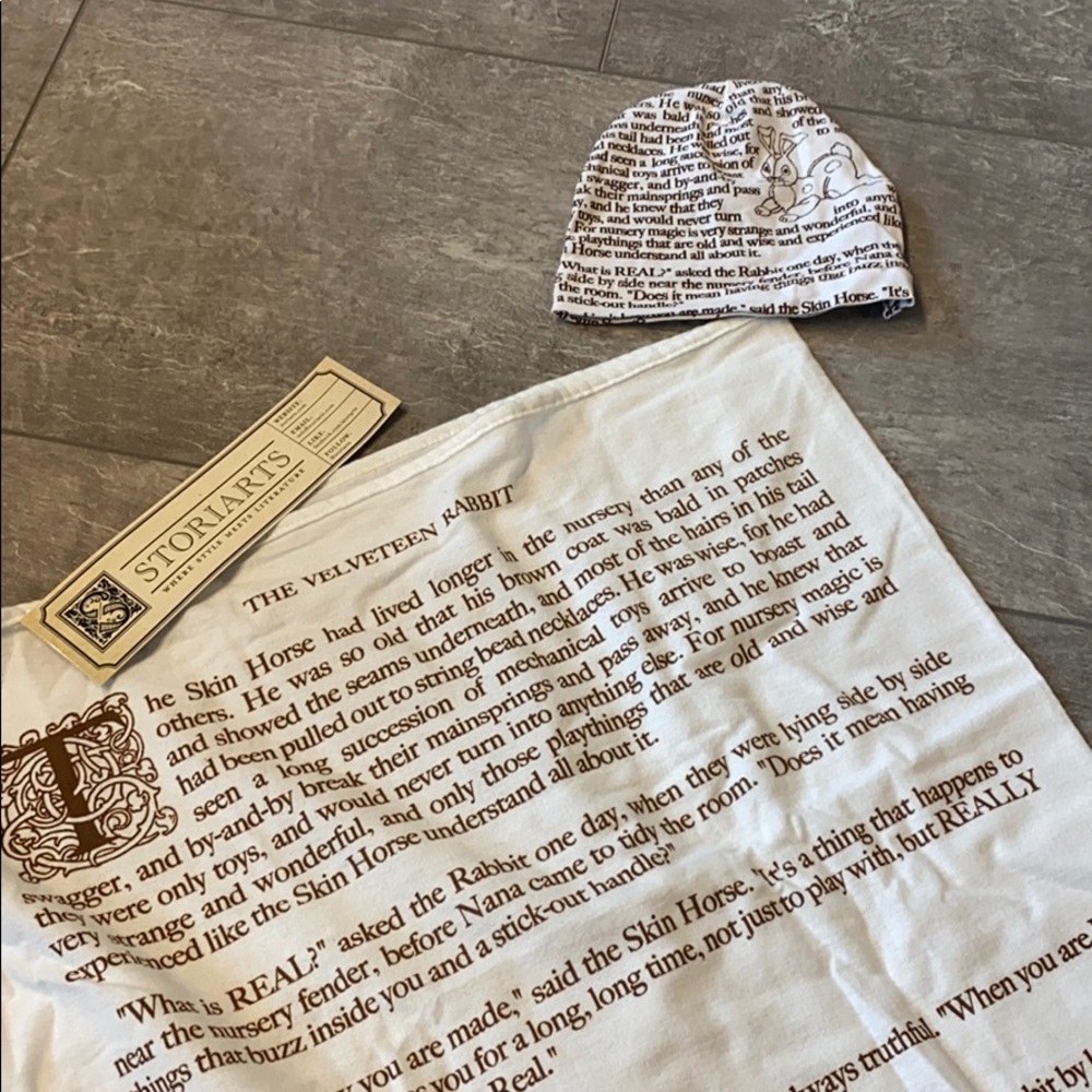 Storiarts Velveteen Rabbit Swaddle and Hat